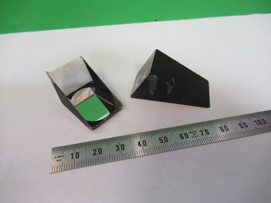 Lot 2 Ea Glass Prism Carl Zeiss AG needs coating Microscope Part