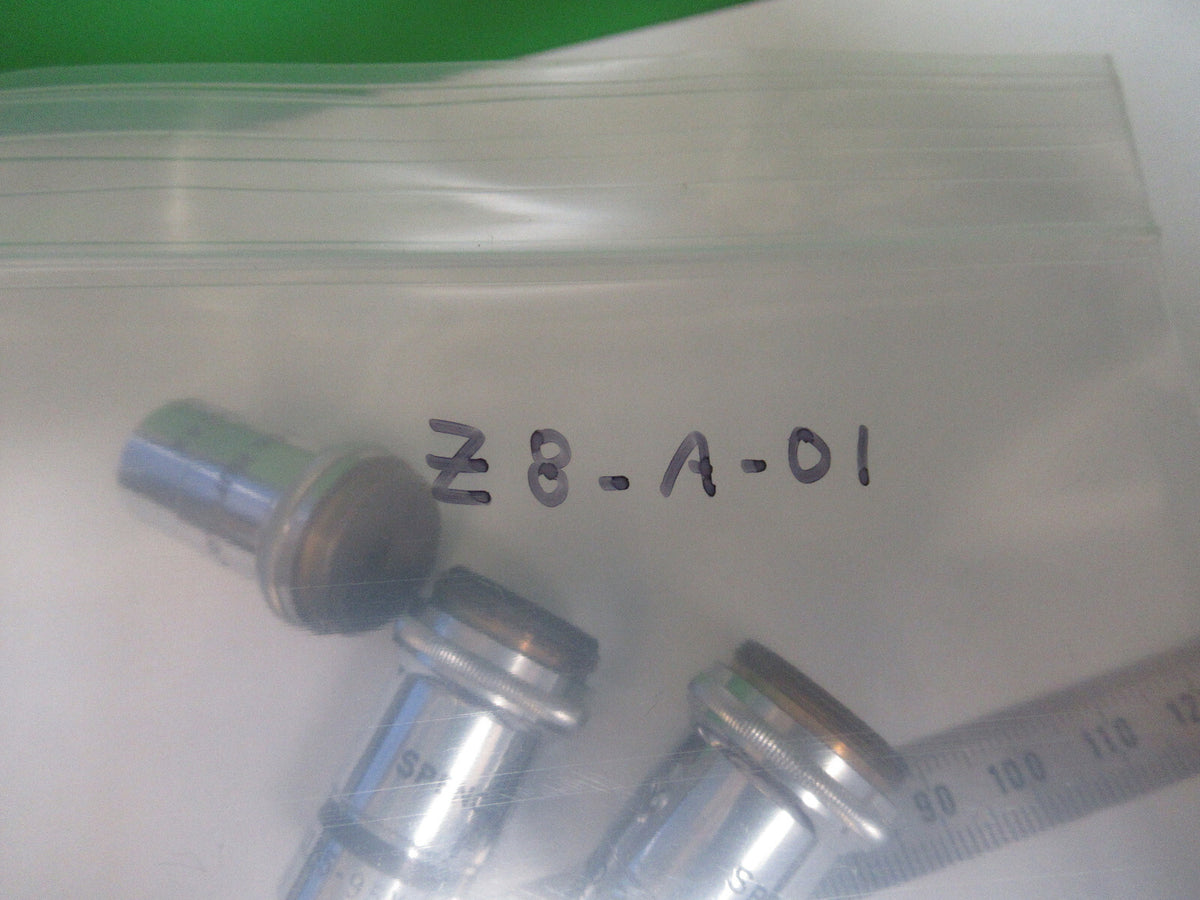 Lot Spencer Lens Co. Objective 10X 44X 95X Microscope Part Optics American Optical Co