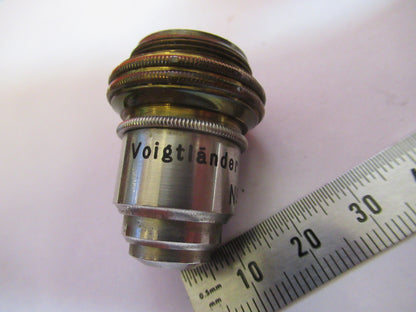 ANTIQUE BRASS VOIGTLANDER BRAUNSCHWEIG OBJECTIVE MICROSCOPE AS PICTURED &F8-A-74
