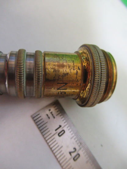 ANTIQUE BRASS REICHERT AUSTRIA OBJECTIVE MICROSCOPE PART AS PICTURED T6-A-38