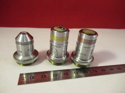 Lot 3 American Optical Co. Spencer Lens Co. Objectives American Optics Microscope Part