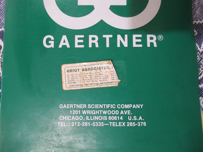 GAERTNER 1977 CATALOG PRICE LIST BROCHURES MICROSCOPE PART AS PICTURED Biblio