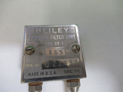 Antique Bliley Electric Co. Quartz Crystal Filter CF1 465 Kc