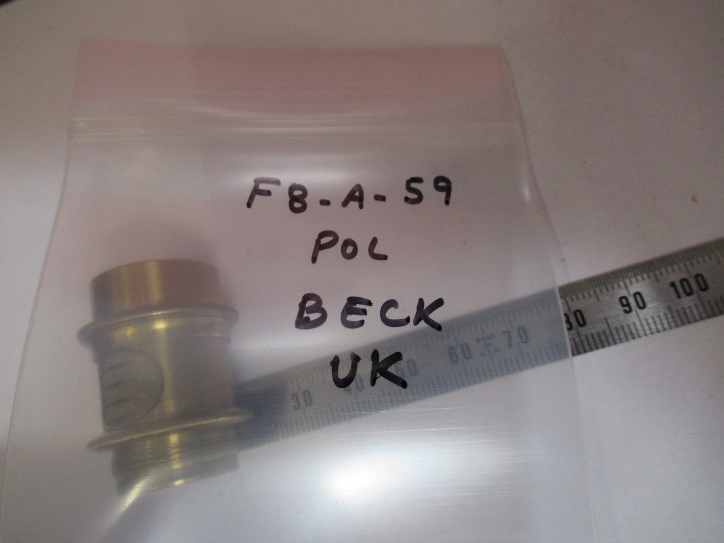 ANTIQUE BRASS UK CONDENSER BECK POLARIZER POL MICROSCOPE AS PICTURED &F8-A-59