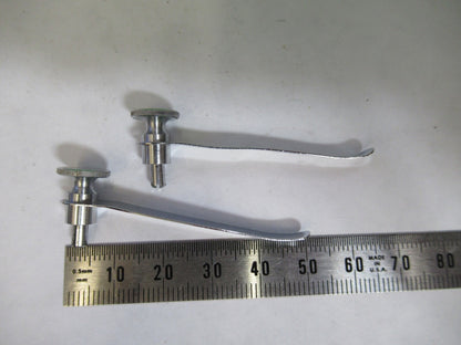 OLYMPUS JAPAN  PAIR OF CLIPS STAGE MICROSCOPE PART AS PICTURED G7-A-71