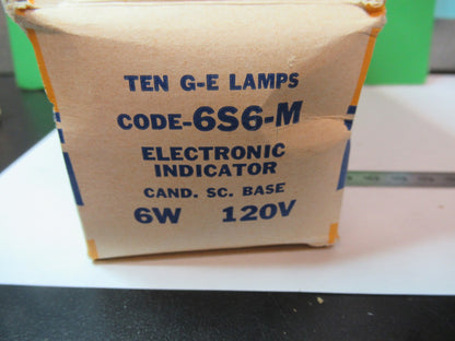 LAMP BULB GE LOT 6 PIECES 6S6-M 6W 120V AS PICTURED W3-C-10