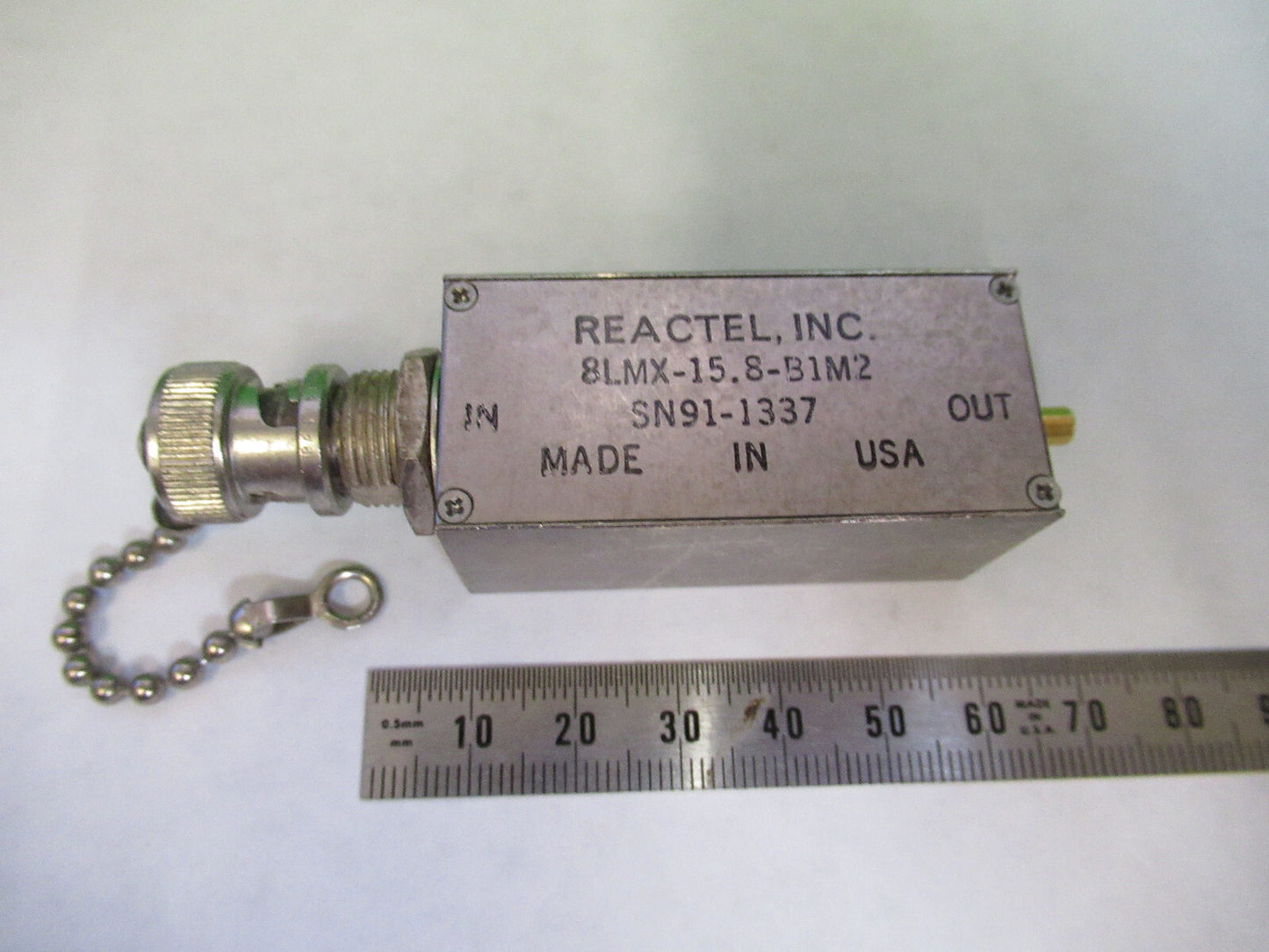REACTEL RF MICROWAVE FILTER  8LMX-15.8-M1M2 FREQUENCY CONTRO AS PICTURED S1-B-01