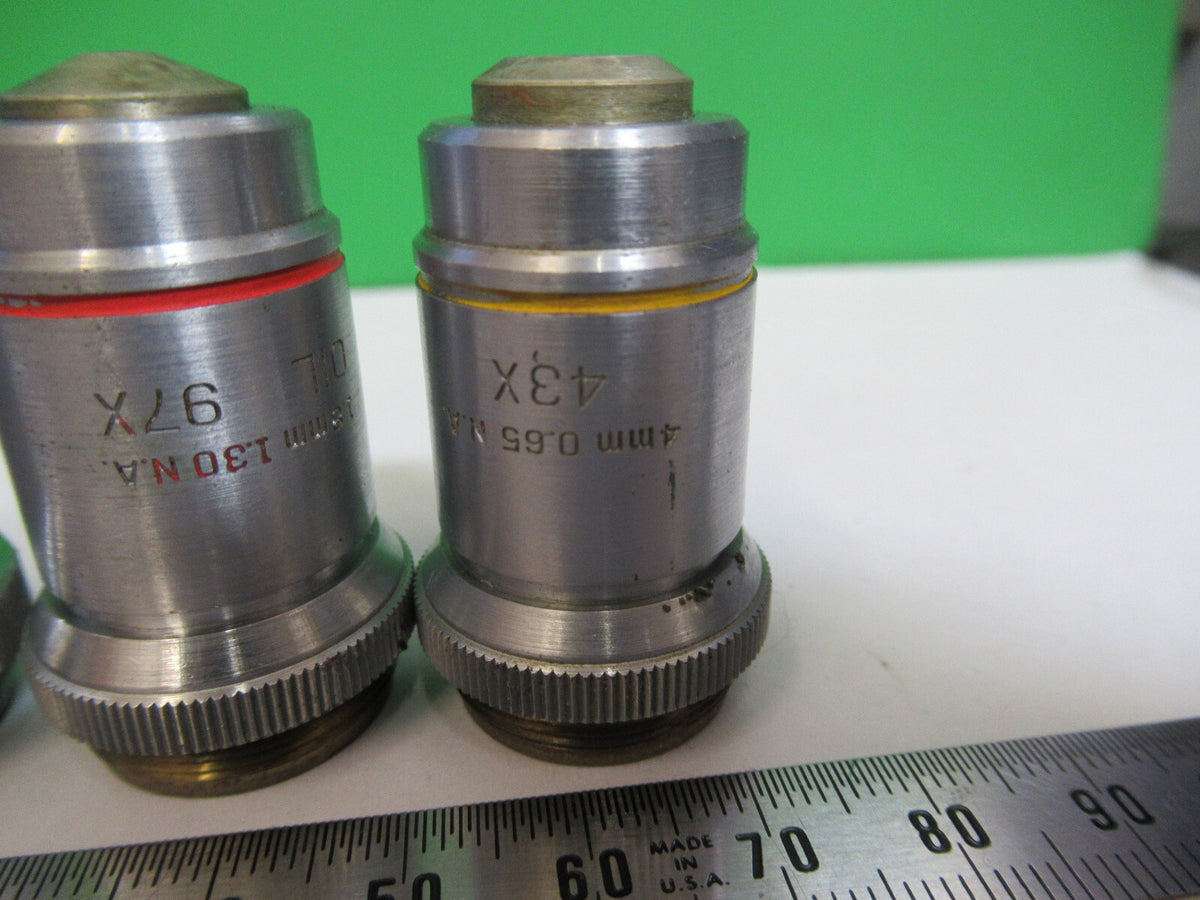 Lot 3 Ea Bausch & Lomb Kyowa Objectives Microscope Part