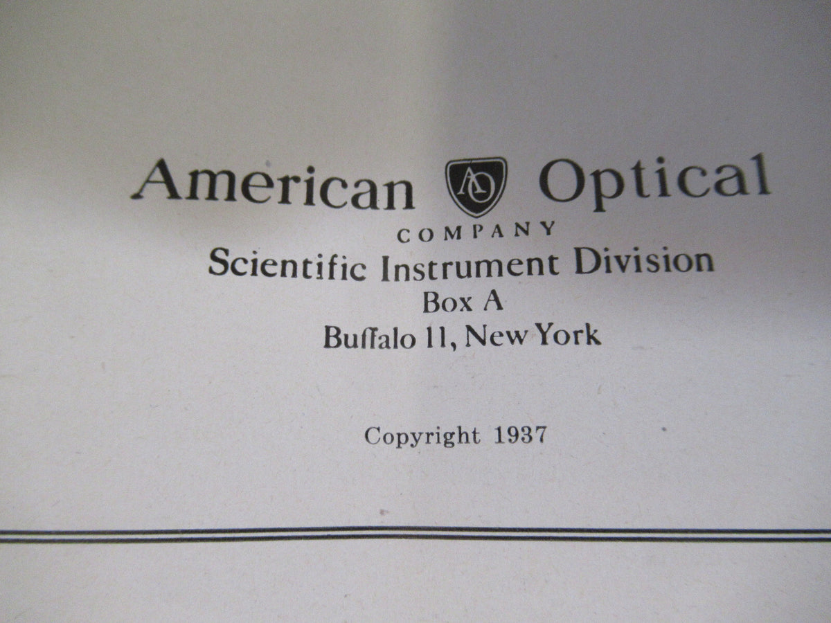 AO SPENCER 1930's BOOKLETS ANTIQUE MICROSCOPE PART AS PICTURED #R1-A-95