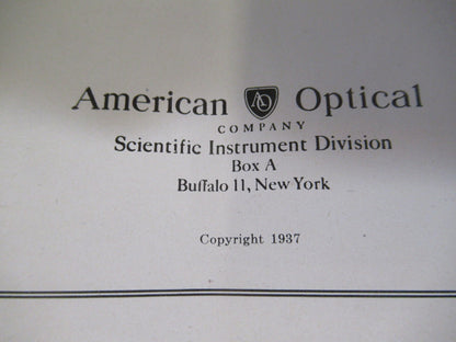AO SPENCER 1930's BOOKLETS ANTIQUE MICROSCOPE PART AS PICTURED #R1-A-95
