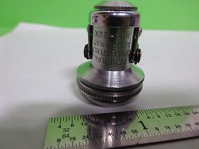 MICROSCOPE FEDERAL CONVERTIBLE OBJECTIVE 10X 20X ACHROMAT OPTICS AS IS BIN#Z1-26