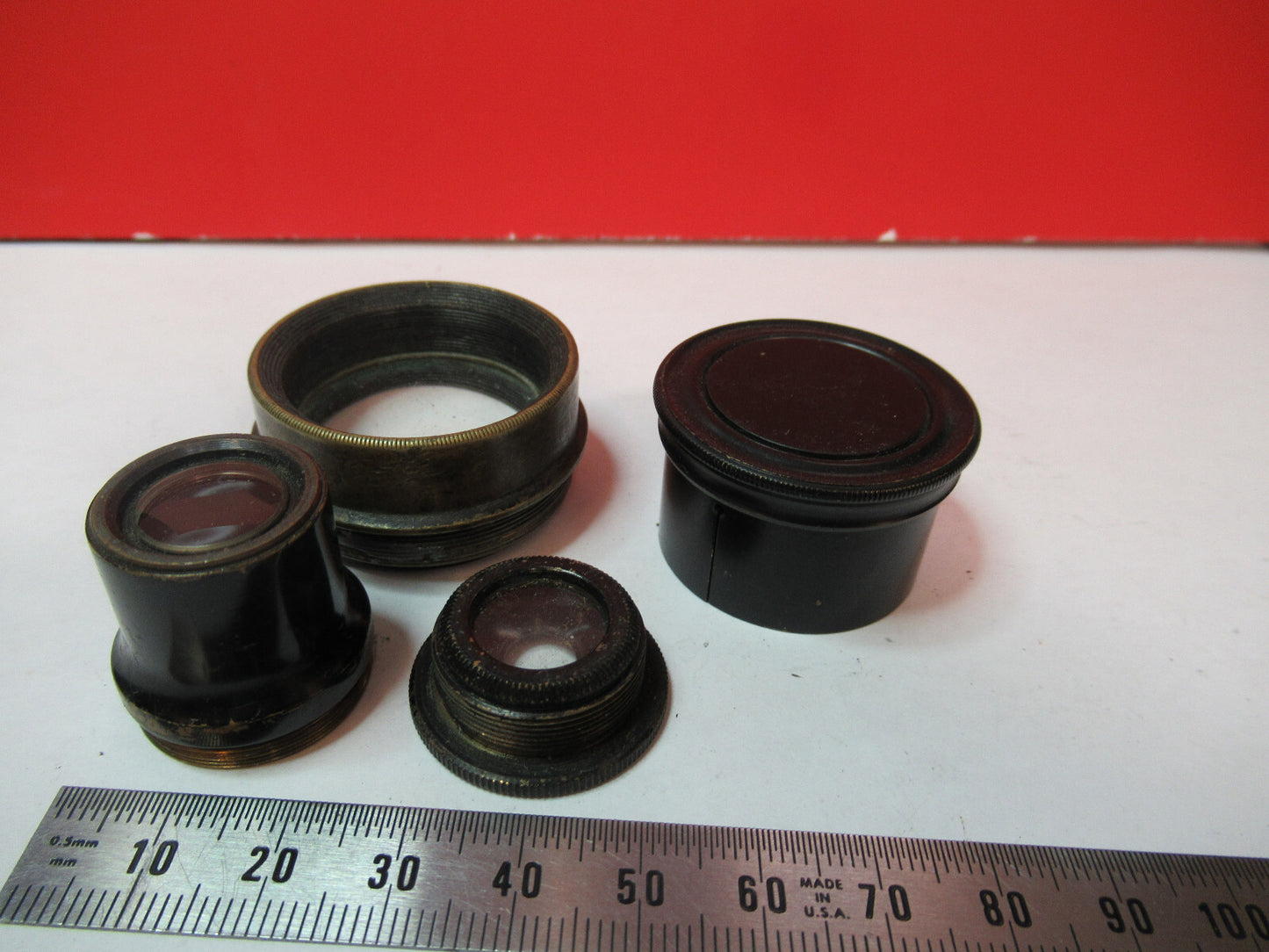 ANTIQUE BRASS LOT VERY OLD SCOPES MICROSCOPE PART AS PICTURED S3-B-06