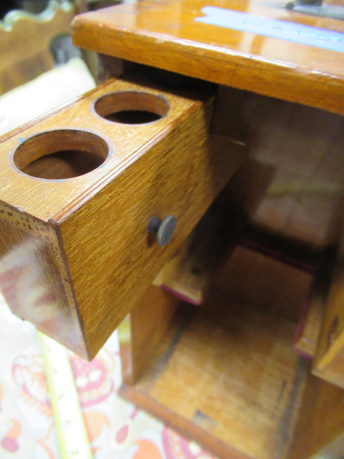 Empty Wood Cabinet for Antique Watson UK London Microscope Part