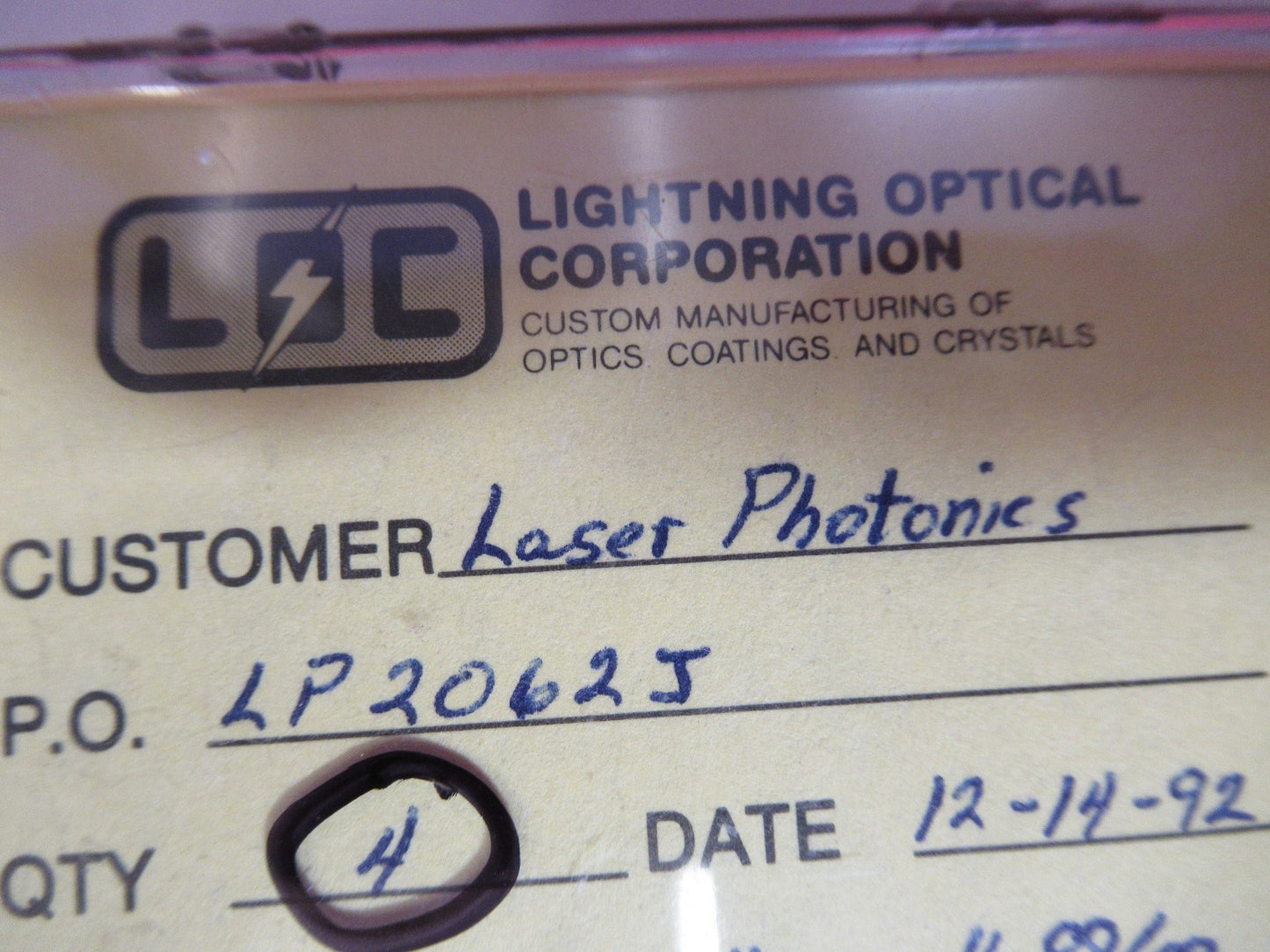 OPTICAL LENS LOT LASER OPTICS AS PICTURED T7-A-70
