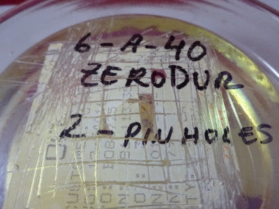 Optical Flat Zerodur 3" Dia Dichroic Mirror [two pinholes] Laser Optics