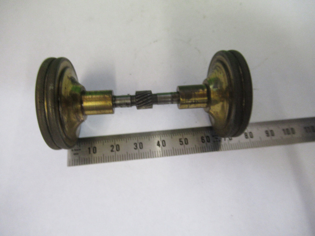 ANTIQUE BAUSCH LOMB SET OF PAIR KNOBS STAGE  MICROSCOPE PART AS PICTURED F3-B-67
