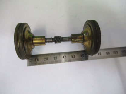 ANTIQUE BAUSCH LOMB SET OF PAIR KNOBS STAGE  MICROSCOPE PART AS PICTURED F3-B-67