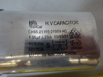 MICROWAVE CAPACITOR 2100 VOLTS 1.05 micro FARADS HIGH VOLTAGE AS IS BIN#TD-1