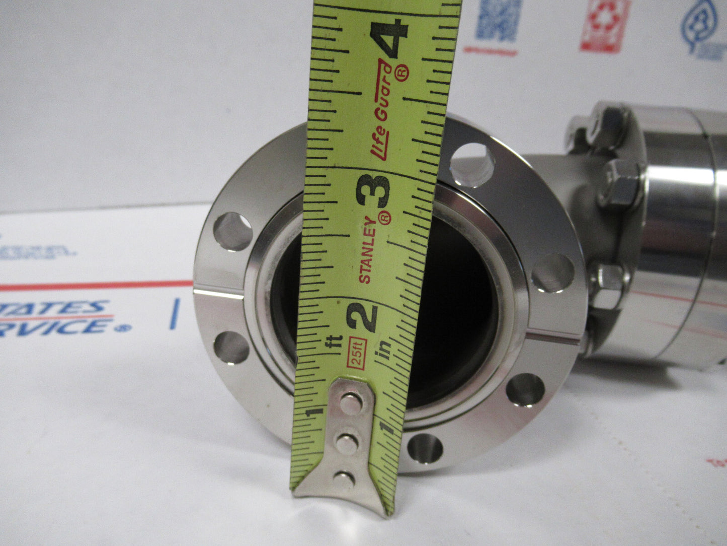 MDC HIGH VACUUM LARGE CF ELBOW ADAPTER HEAVY STAINLESS STEEL AS PIC X6-FT-97