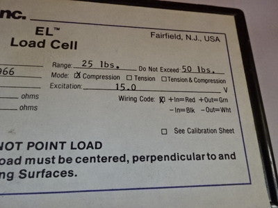SENSOR ENTRAN DEVICES FORCE LOAD CELL 25 LBS ELF-1000-25  B#TB5-3-11