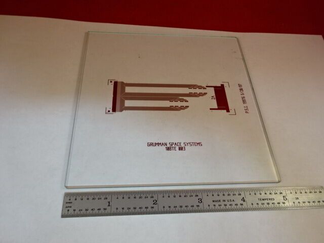 OPTICAL MASK GRUMMAN SPACE SYSTEMS GLASS SUBSTRATE LASER OPTICS AS IS #AR-06