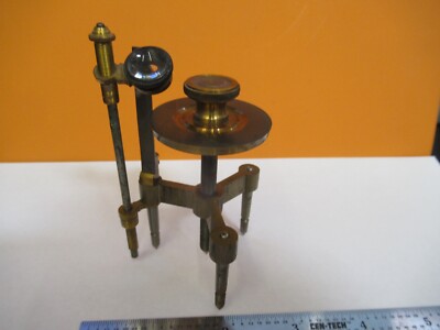 Antique Brass Spherometer Lens Optics Meter Microscope Part