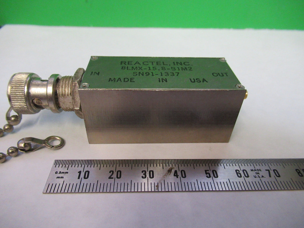 REACTEL RF MICROWAVE FILTER  8LMX-15.8-M1M2 FREQUENCY CONTRO AS PICTURED S1-B-01