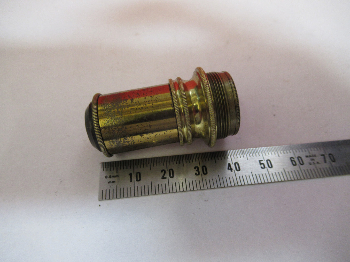 ANTIQUE BRASS LENS OBJECTIVE MICROSCOPE AS PICTURED &F8-A-80