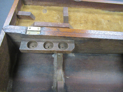 ANTIQUE EMPTY WOOD BOX MICROSCOPE PART AS PICTURED TE-4