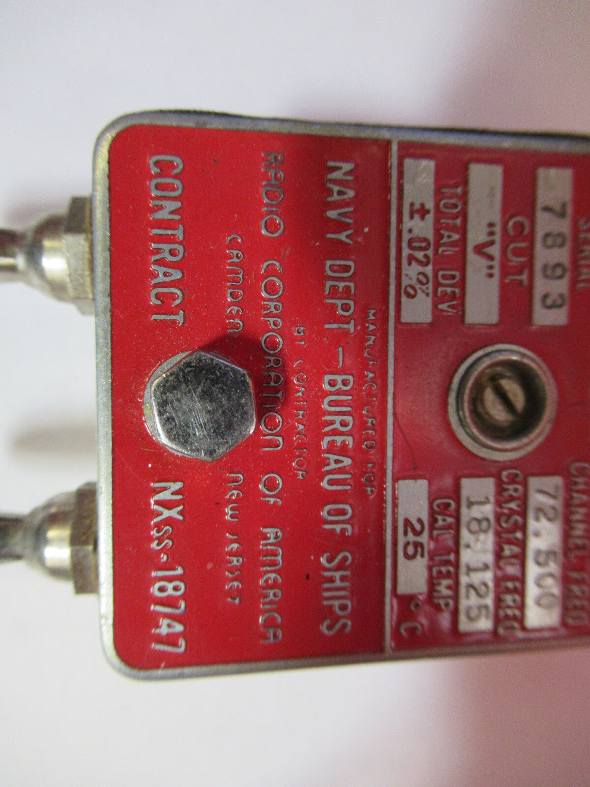 Navy Type Quartz Crystal CRV-40062 Rca Antique
