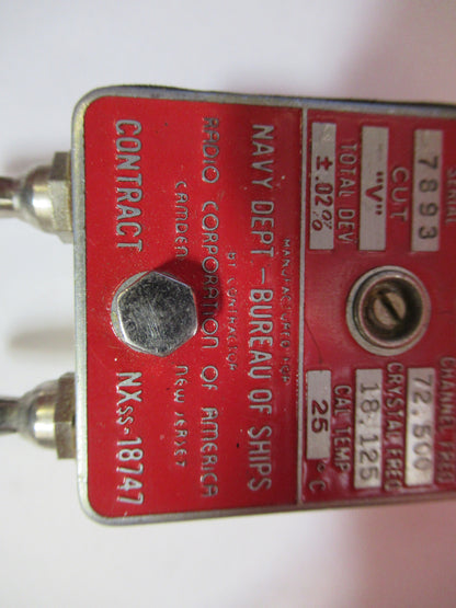 Navy Type Quartz Crystal CRV-40062 Rca Antique