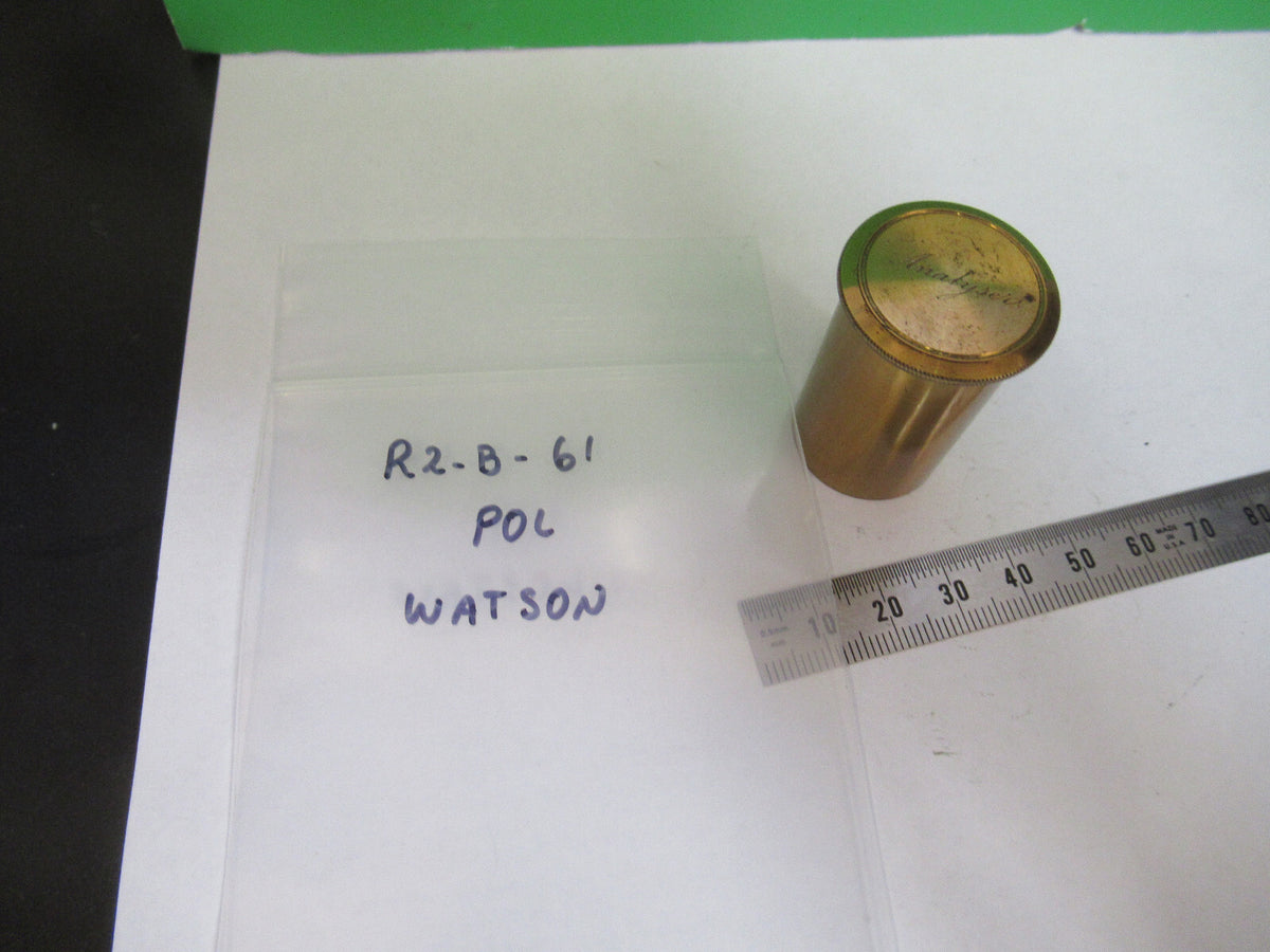 ANTIQUE BRASS POLARIZER POL UK SLIDE WATSON MICROSCOPE PART AS PICTURED &R2-B-61