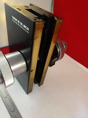 MICROSCOPE PART WILD HEERBRUGG SWISS M20 BRASS STAGE MICROMETER AS IS #51-A-08