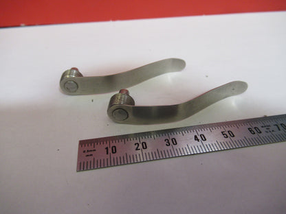 ANTIQUE BAUSCH LOMB PAIR CLIPS SET OPTICS MICROSCOPE PART AS PICTURED  T7-A-08