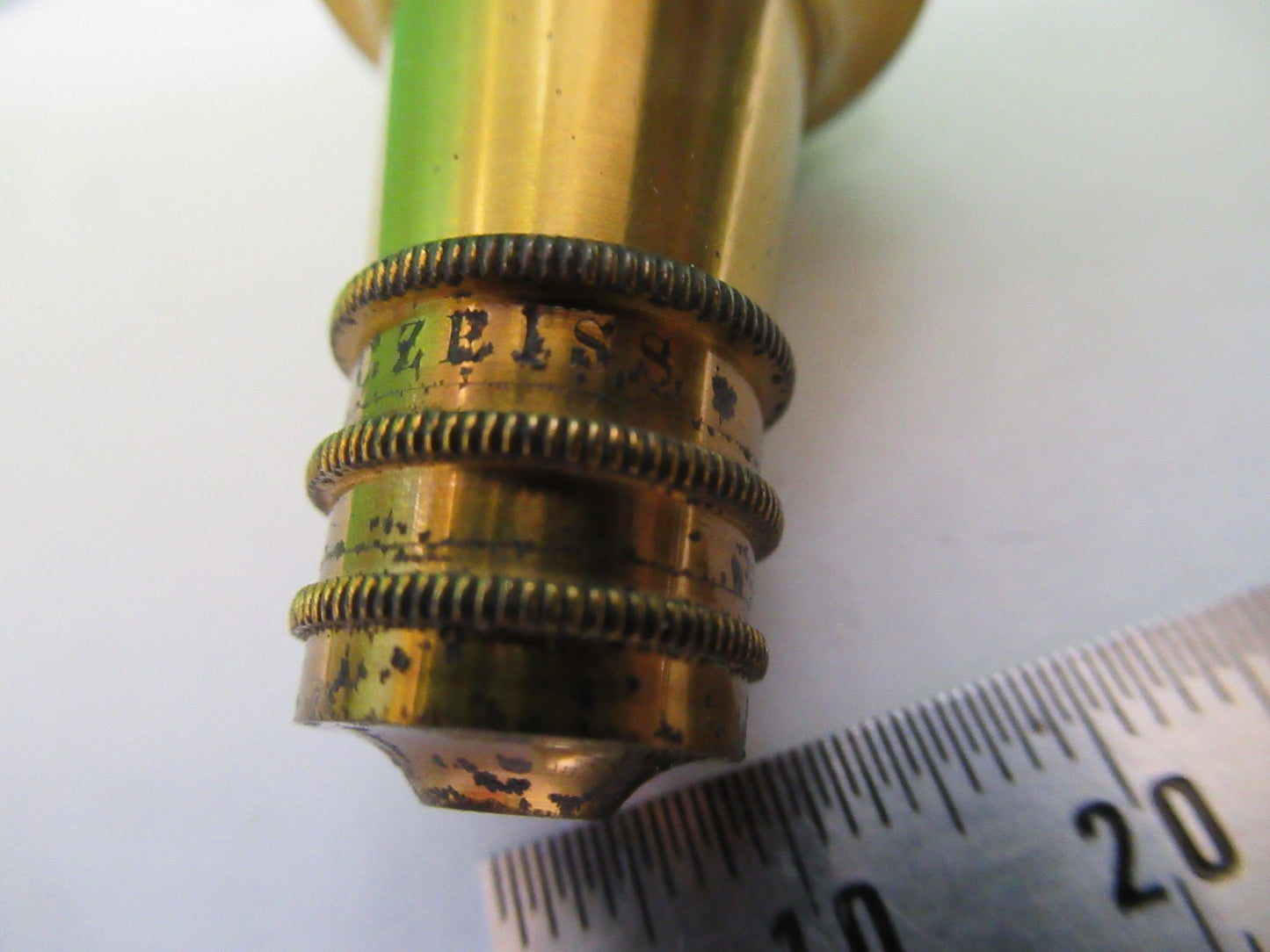 ANTIQUE BRASS OBJECTIVE CARL ZEISS 1900's RARE OPTICS MICROSCOPE PART F3-B-17