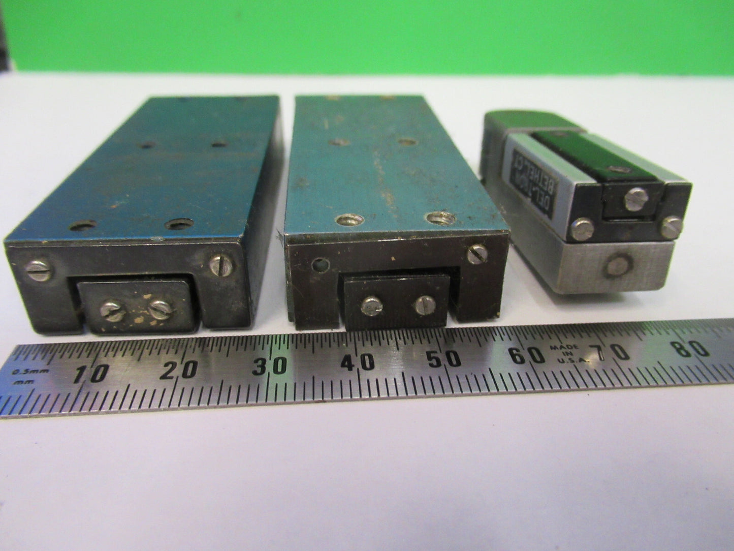LOT 3 EA DELTRON POSITIONING LINEAR STAGE BALL BEARING AS PICTURED #P8-B-21