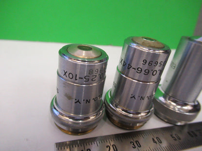 Lot 3 ea Objectives Spencer Lens Co. American Optical Co., one Eds Corp Microscope Part