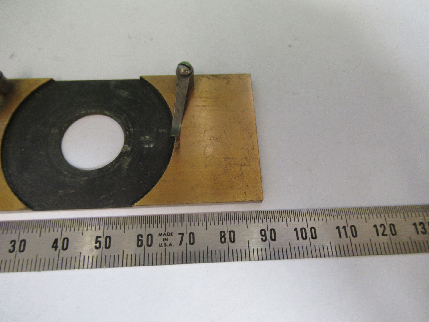 Antique Brass Bausch & Lomb Rare Stage Plate Microscope Part