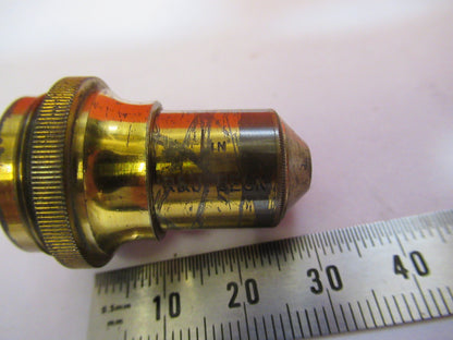 Antique Brass Rj Beck 1 in Lens Objective Microscope
