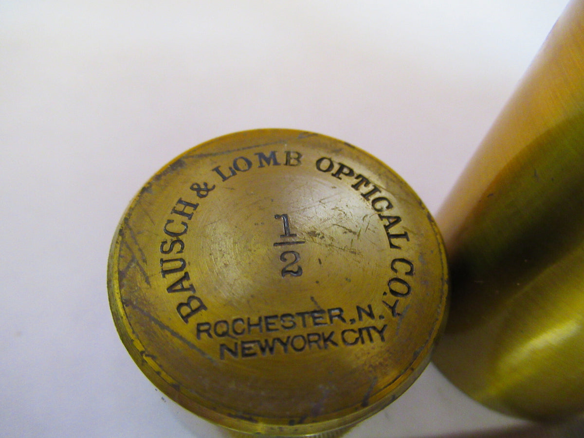 EMPTY BAUSCH LOMB BRASS OBJECTIVE CANISTER MICROSCOPE PART AS PICTURED Y1-A-42