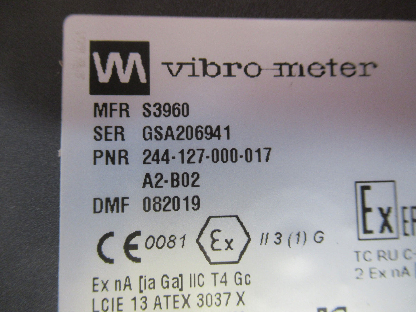 MEGGITT VIBRO-METER GSI 127  244-127-000-017  A2-B02 MODULE for SENSOR Y2-A-31