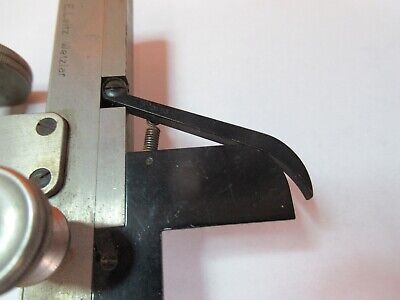 ANTIQUE ERNST LEITZ STAGE CLIPS MICROMETER XY MICROSCOPE AS PICTURED &7B-B-66