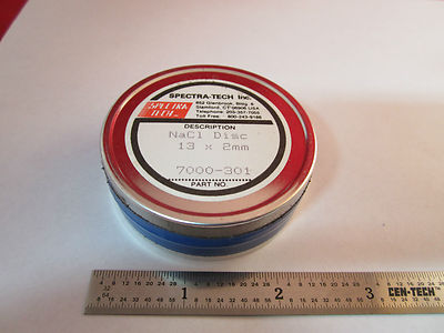 MICROSCOPE PART SPECTRA TECH NaCl DISC INFRARED WINDOW BIN#5M