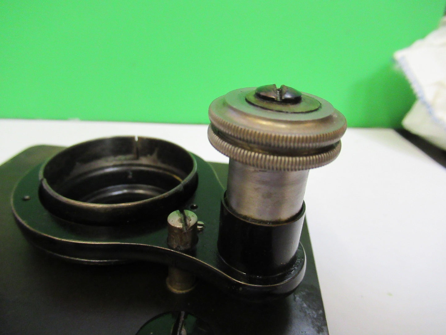 ANTIQUE BAUSCH LOMB STAGE TABLE RARE MICROSCOPE PART AS PICTURED U9-A-32