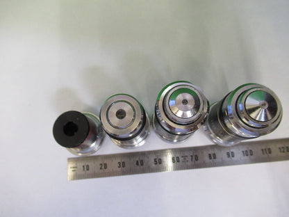 LOT 4 EA GENERIC OBJECTIVE OPTICS MICROSCOPE PART AS PICTURED &R3-B-14