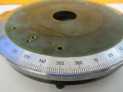 ANTIQUE LEITZ WETZLAR ROTABLE POLARIZATION MICROSCOPE STAGE AS PICTURED #P4-B-14