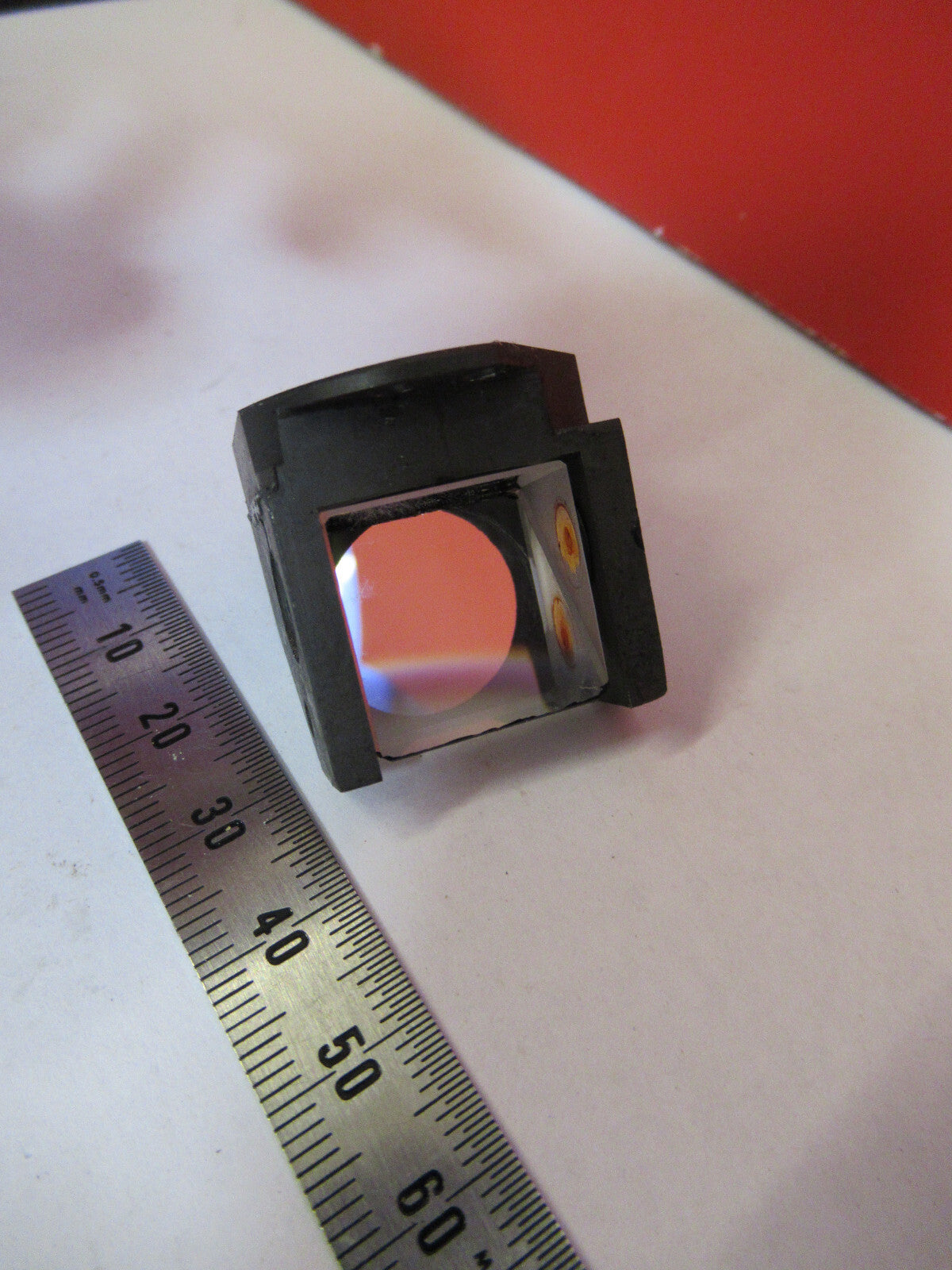 ANTIQUE BAUSCH LOMB OPTICS GLASS PRISM MICROSCOPE PART AS PICTURED S4-B-110
