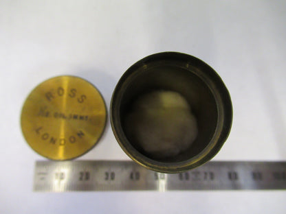 ROSS LONDON EMPTY CANISTER ANTIQUE BRASS OBJECTIVE MICROSCOPE AS PIC S1-B-71