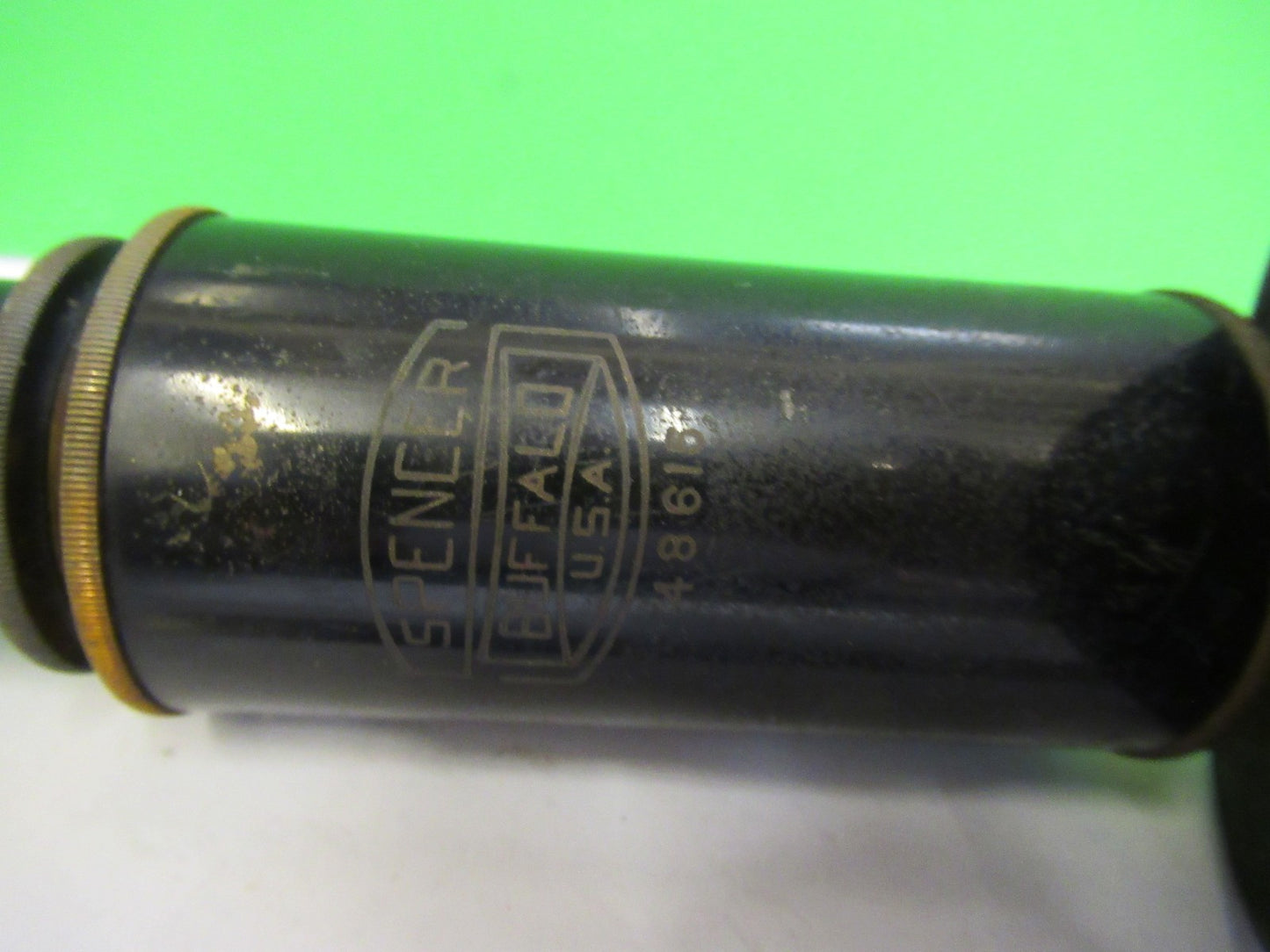 ANTIQUE BRASS SPENCER AO TUBUS + NOSEPIECE MICROSCOPE PART AS PICTURED V1-A-16
