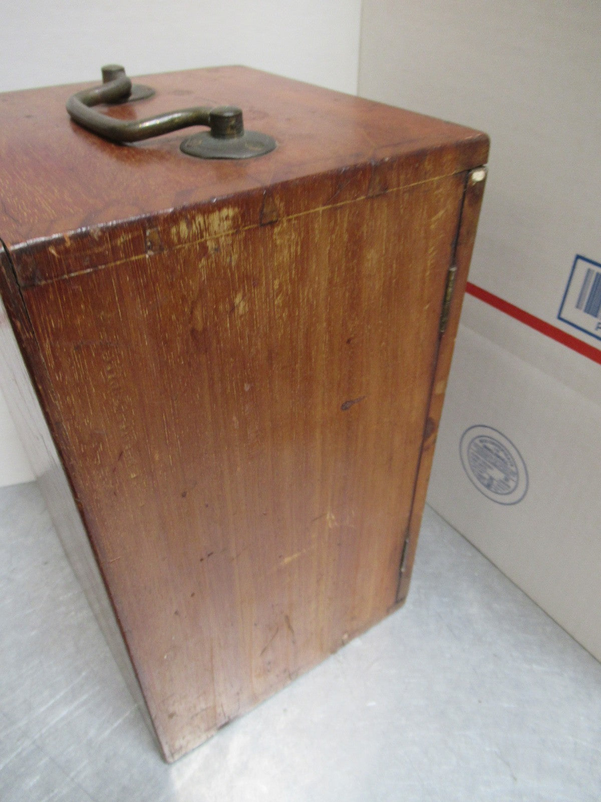 ANTIQUE WOOD CONTAINER EMPTY CROUCH LONDON SCOPE MICROSCOPE PART AS PICTURED TA5